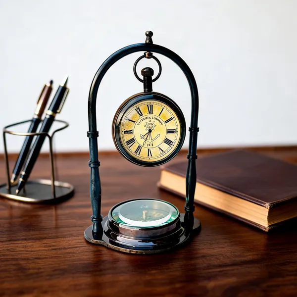 Black_Brass_Desk_Clock_For_Desk_Decor