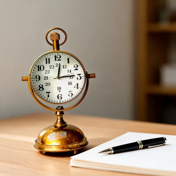 Brass_&_Gold_Brass_Desk_Clock_For_Desk_Decor