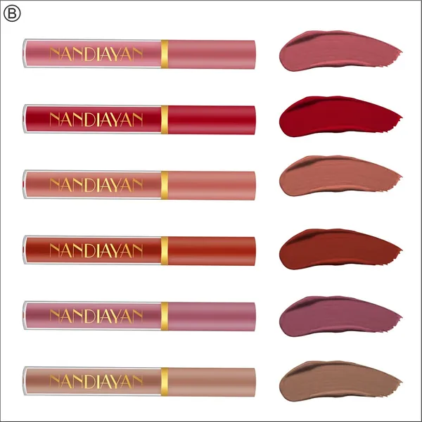 Handiayan_Matte_Liquid_Lipsticks_Combo_Set_(Pack_of_6_PCS)_|_Waterproof_Long-Lasting_Smudge-Proof_Lipsticks_for_Daily_use_|_Non-Stick_Matte_Finish_|_Perfect_Liquid_Lipstick_gift_set_for_women_-_3.5ml_each_(N6B)