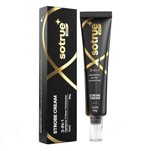 Sotrue_Strobe_Cream_Gold,_30g_|_Primer,_Highlighter_&_Moisturizer_|_3_in_1_Illuminating_Makeup_Base_|_Japanese_Sakura_&_Hyaluronic_Acid_|_Dewy_Glazed_Instant_Glow