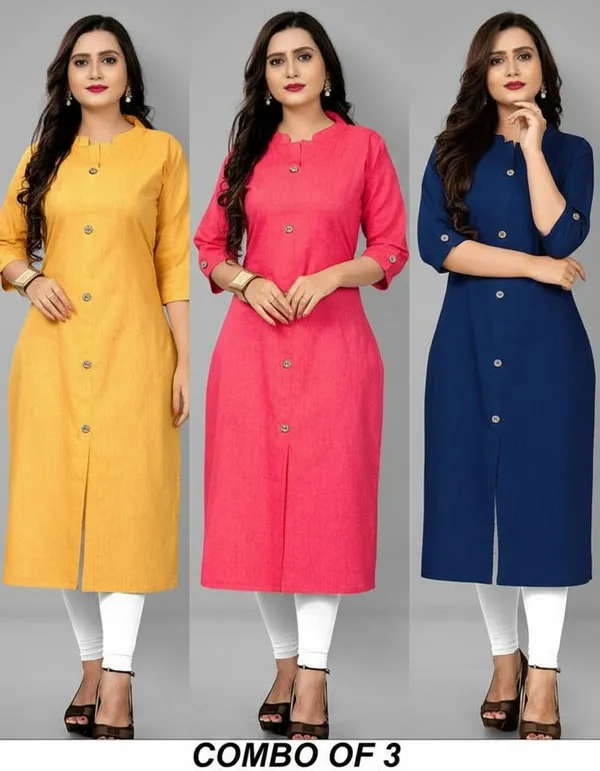 COLLAR_MUSTARD_&_PINK_&_NAVY_BLUE__A_LINE_KURTI