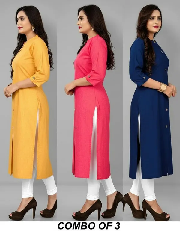 COLLAR_MUSTARD_&_PINK_&_NAVY_BLUE__A_LINE_KURTI