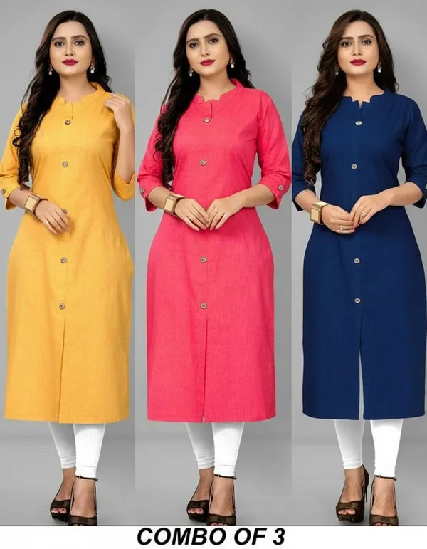 COLLAR_MUSTARD_&_PINK_&_NAVY_BLUE__A_LINE_KURTI