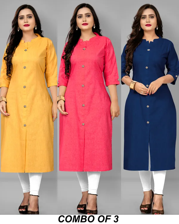 COLLAR_MUSTARD_&_PINK_&_NAVY_BLUE__A_LINE_KURTI