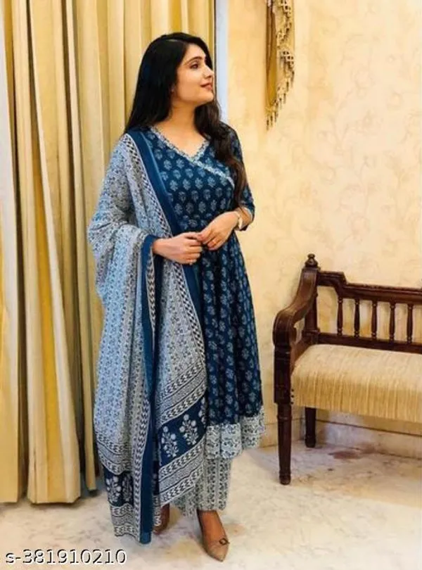 COSMOS_BLUE_GOWN_KURTA_SET