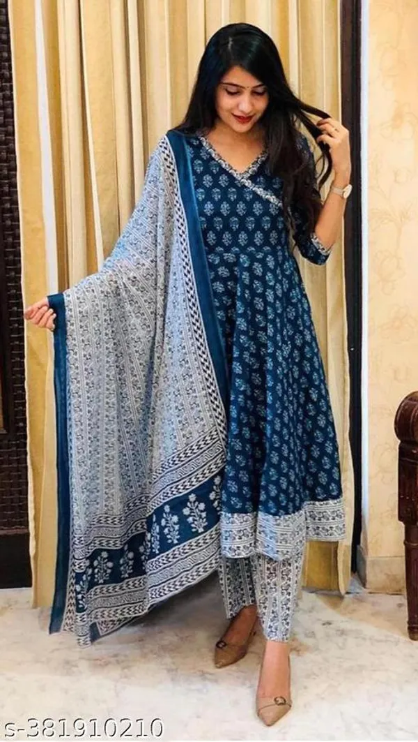 COSMOS_BLUE_GOWN_KURTA_SET