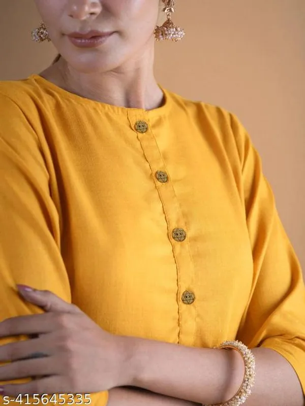 ZOYA_MUSTARD_GOWN_SOLID_KURTI