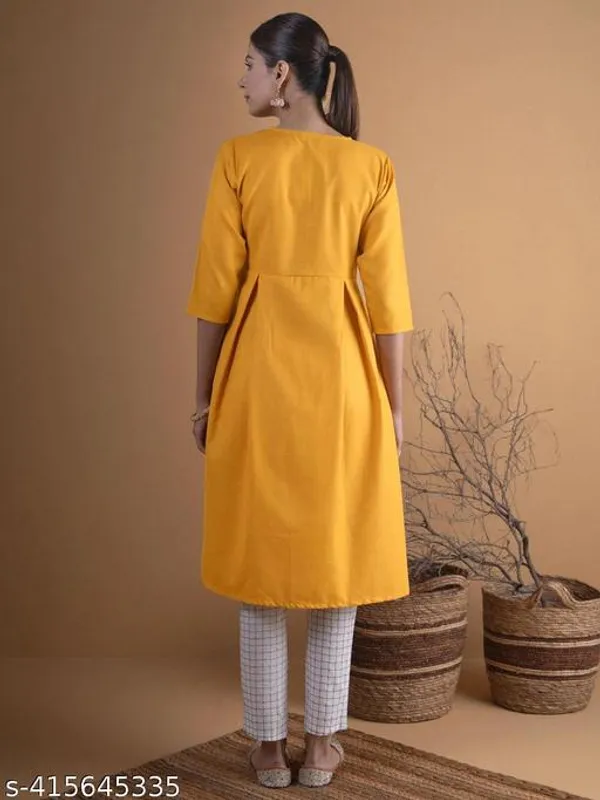 ZOYA_MUSTARD_GOWN_SOLID_KURTI
