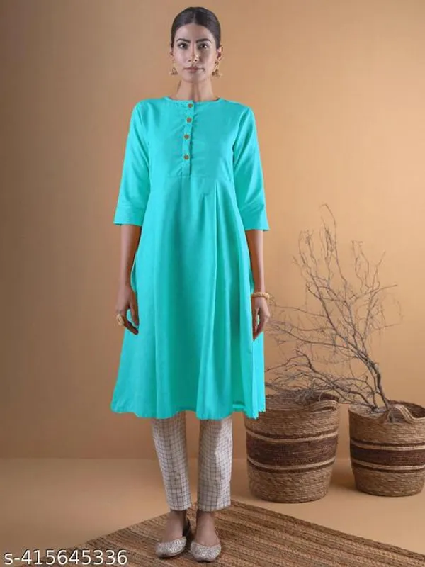 ZOYA_AQUA_BLUE_GOWN_SOLID_KURTI