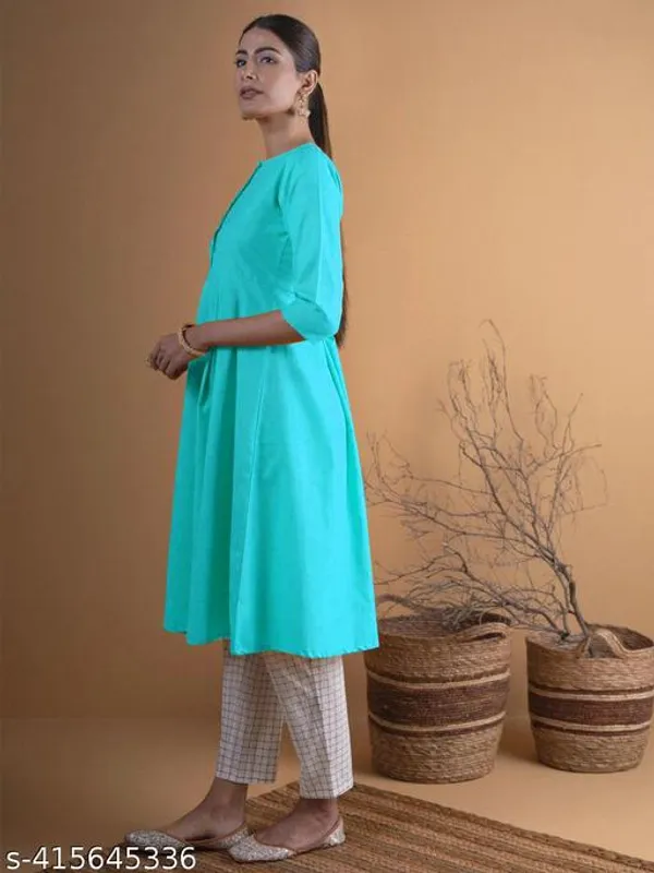 ZOYA_AQUA_BLUE_GOWN_SOLID_KURTI