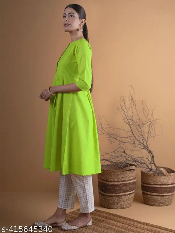 ZOYA_GREEN_GOWN_SOLID_KURTI