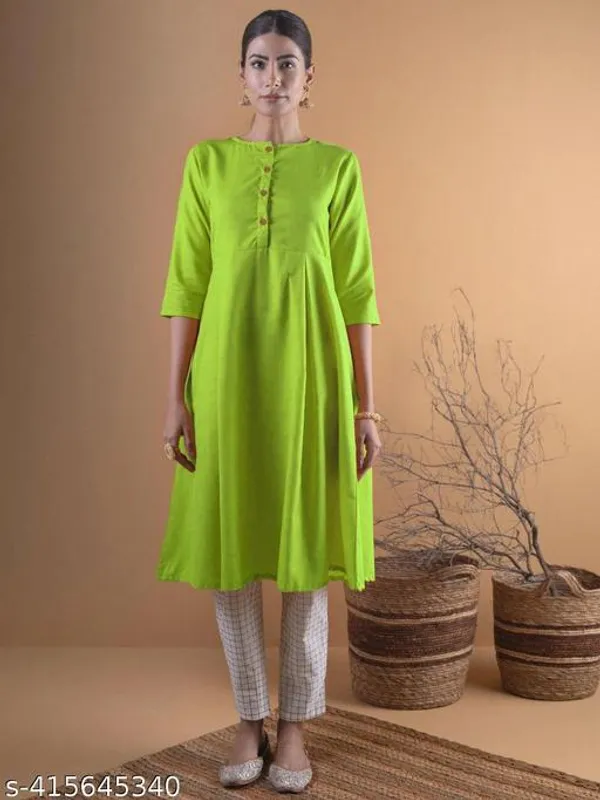 ZOYA_GREEN_GOWN_SOLID_KURTI