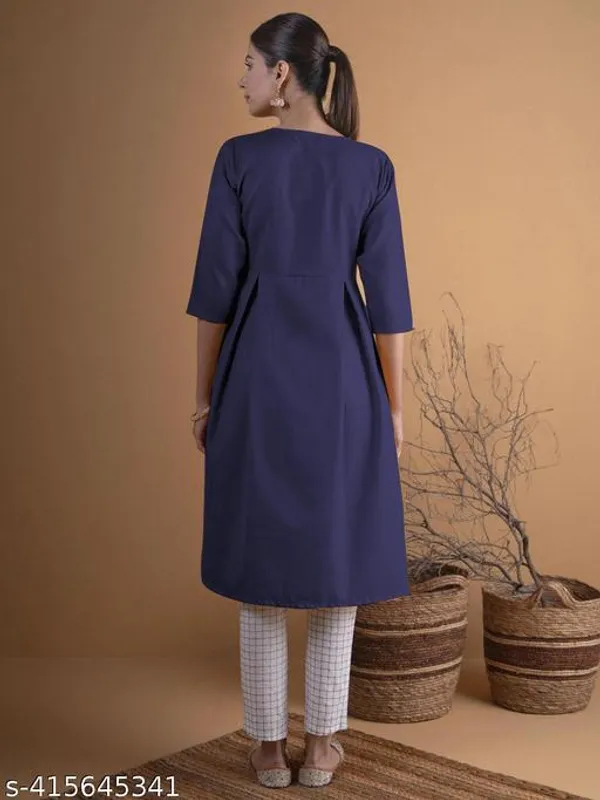 ZOYA_NAVY_BLUE_GOWN_SOLID_KURTI