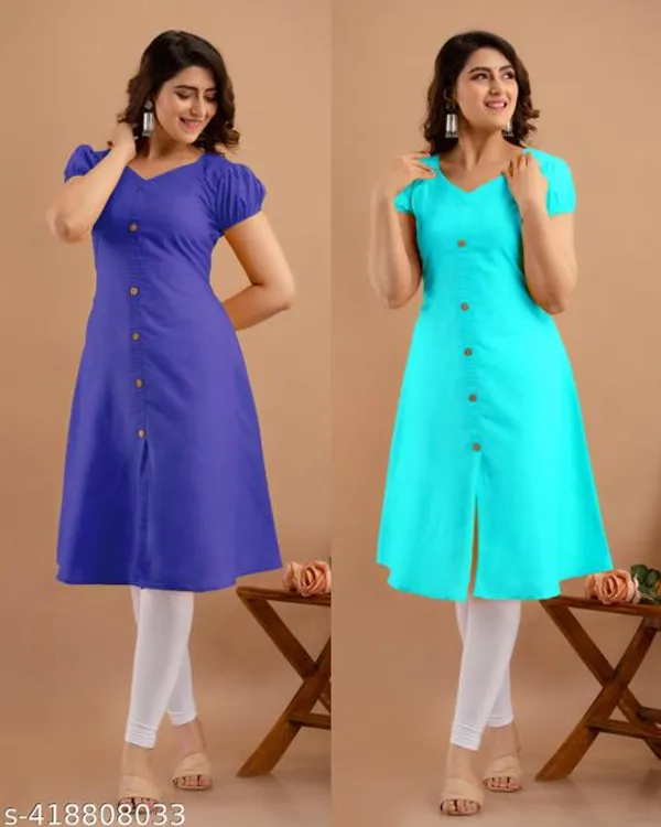 PUFFED__BLUE_&_AQUA_BLUE_GOWN_KURTI
