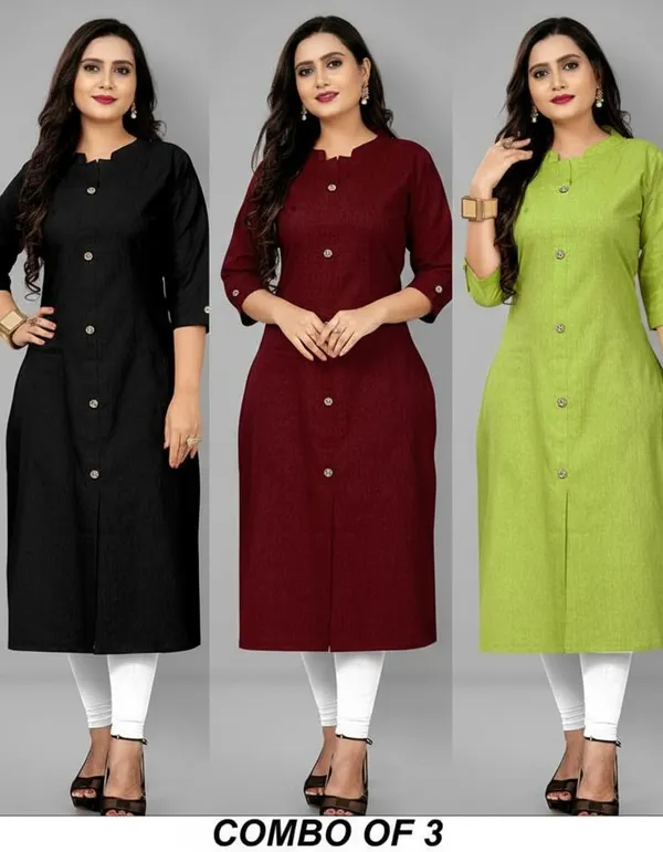 COLLAR_BLACK_&_MAROON_&_GREEN_A_LINE_KURTI