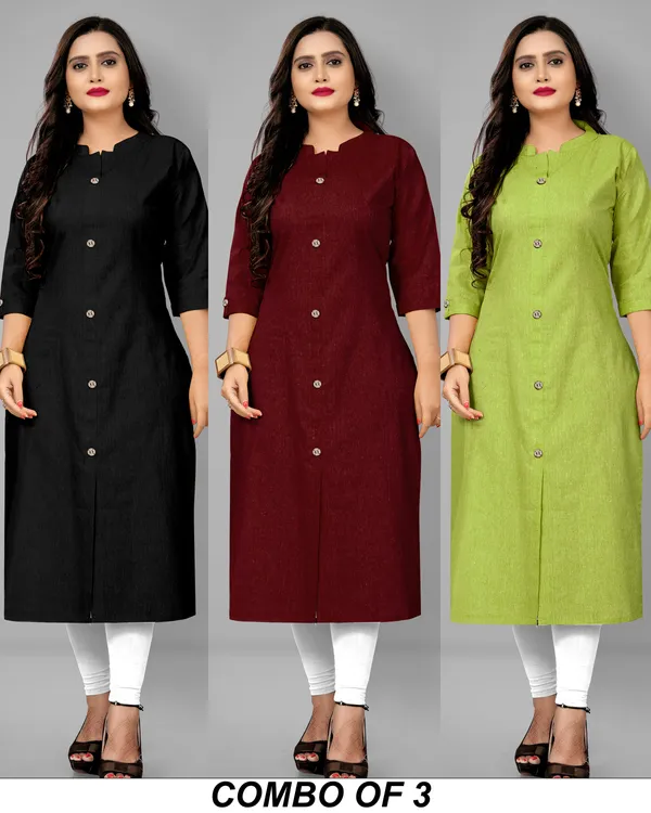 COLLAR_BLACK_&_MAROON_&_GREEN_A_LINE_KURTI