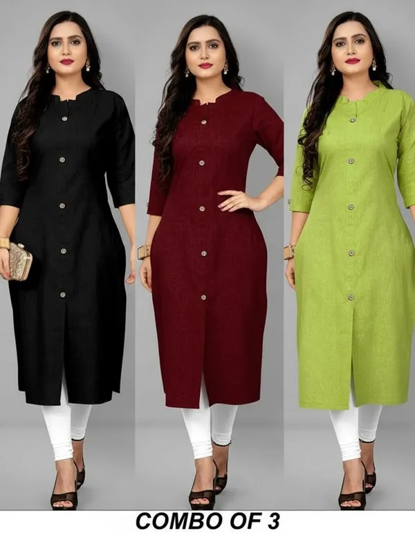 COLLAR_BLACK_&_MAROON_&_GREEN_A_LINE_KURTI