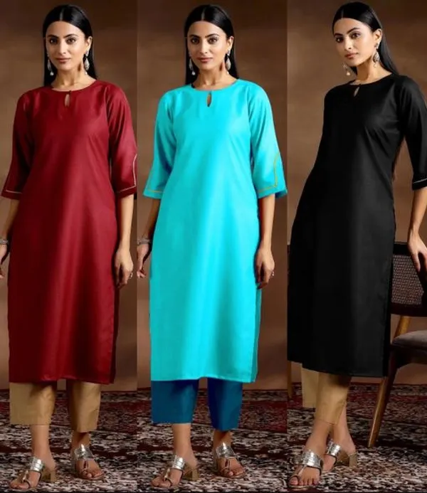 PETAL_MAROON&AQUABLUE&BLACK_SLEEVE_KURTI