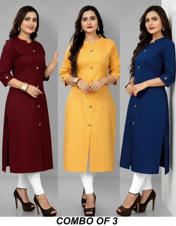 COLLAR_MAROON_&_MUSTARD_&_NAVY_BLUE__A_LINE_KURTI
