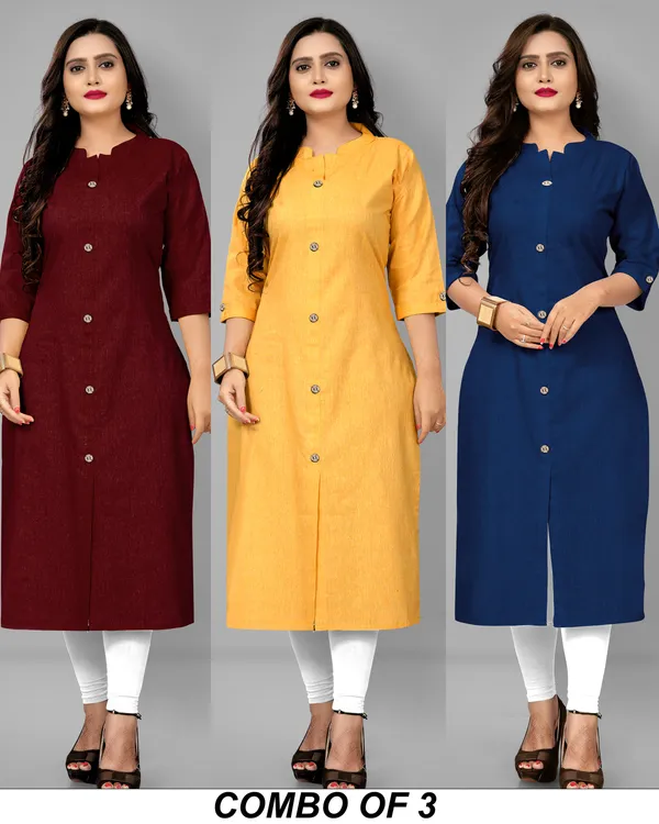 COLLAR_MAROON_&_MUSTARD_&_NAVY_BLUE__A_LINE_KURTI