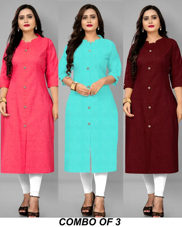 COLLAR_PINK_&_AQUA_BLUE_&_MAROON__A_LINE_KURTI
