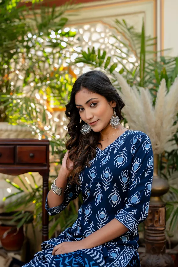 BUNNAI_BLUE_KURTA_SET