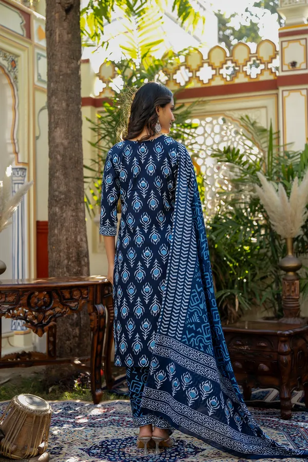 BUNNAI_BLUE_KURTA_SET