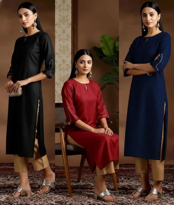 PETAL_BLACK_&_MAROON_&_NAVY_BLUE_PETAL_SLEEVE_KURTI
