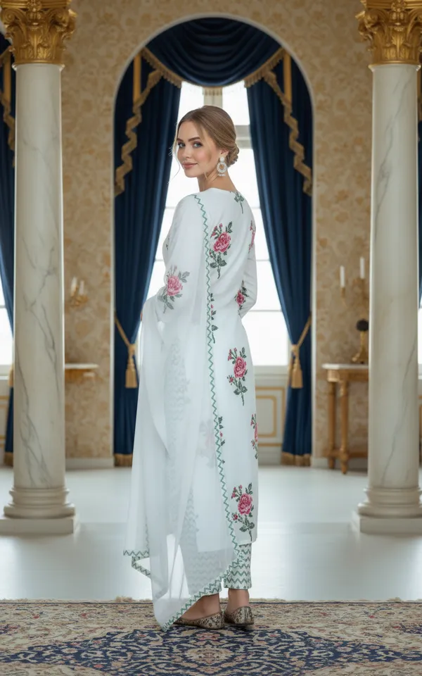 VELENTINO_WHITE_PRINTED_KURTA_SET