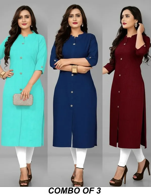 COLLAR_AQUA_BLUE_&_NAVY_BLUE_&_MAROON_A_LINE_KURTI