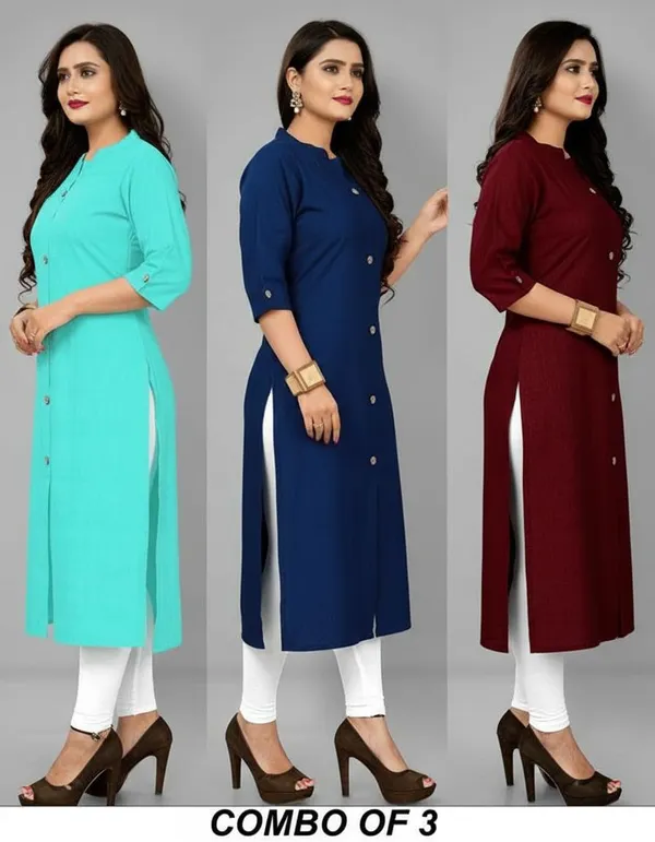 COLLAR_AQUA_BLUE_&_NAVY_BLUE_&_MAROON_A_LINE_KURTI