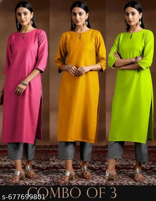 PETAL_PINK&MUSTARD&GREEN_PETAL_SLEEVE_KURTI
