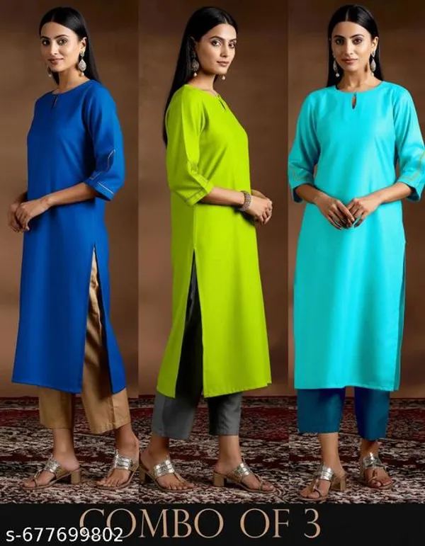 PETAL_BLUE&GREEN&AQUABLUE_SLEEVE_KURTI