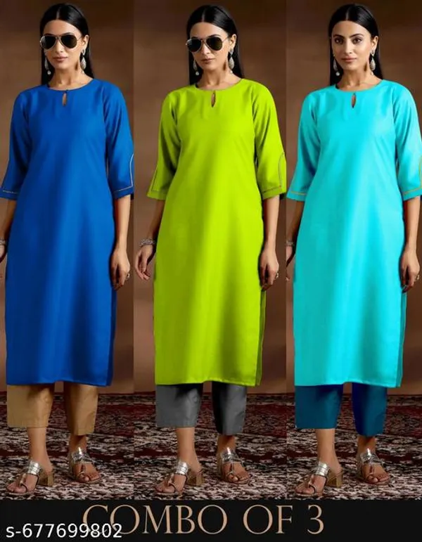 PETAL_BLUE&GREEN&AQUABLUE_SLEEVE_KURTI