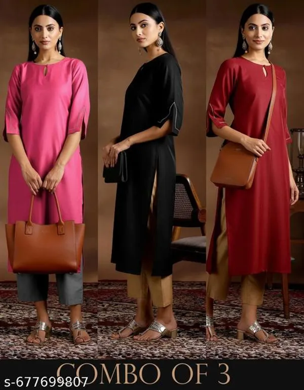 PETAL_PINK_&_BLACK_&_MAROON_PETAL_SLEEVE_KURTI