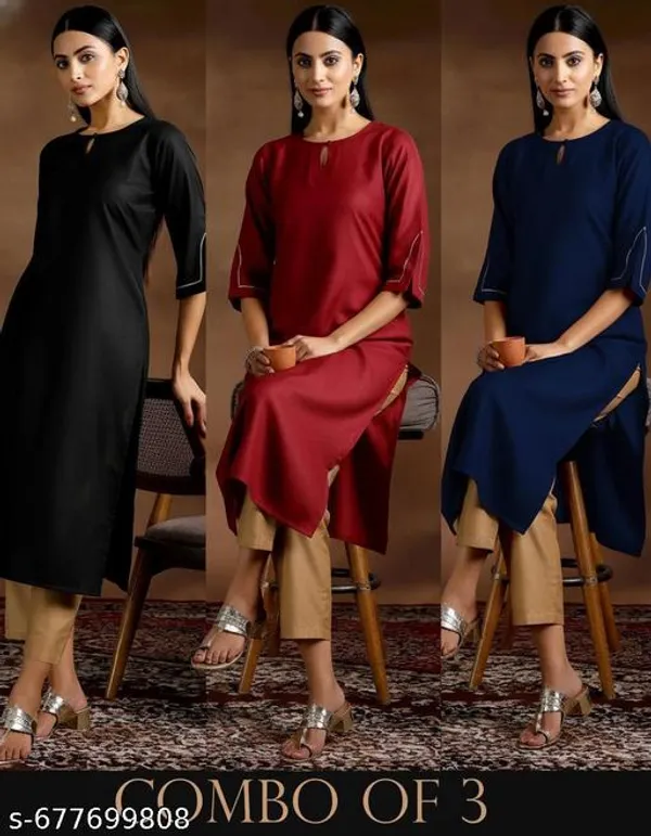 PETAL_BLACK_&_MAROON_&_NAVY_BLUE_PETAL_SLEEVE_KURTI