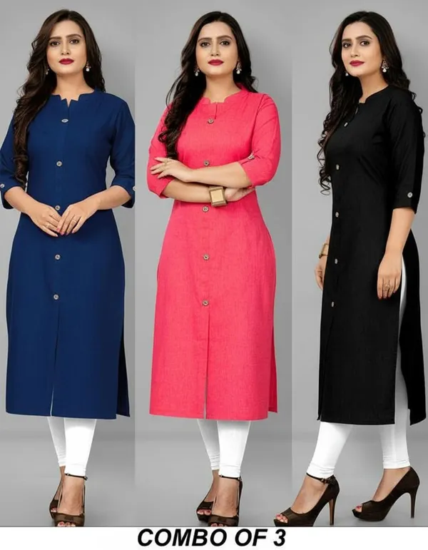 COLLAR_NAVY_BLUE_&_PINK_&_BLACK__A_LINE_KURTI