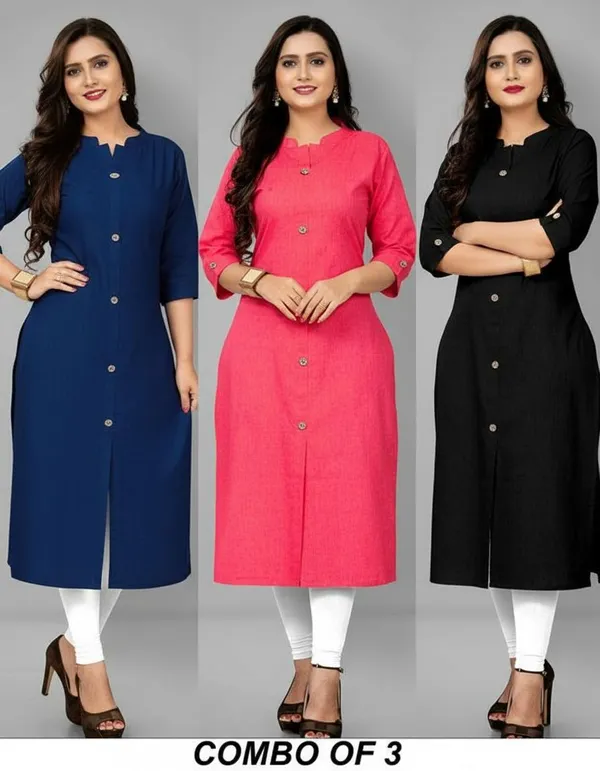 COLLAR_NAVY_BLUE_&_PINK_&_BLACK__A_LINE_KURTI