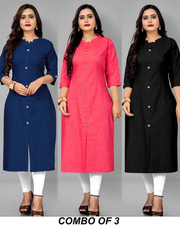 COLLAR_NAVY_BLUE_&_PINK_&_BLACK__A_LINE_KURTI