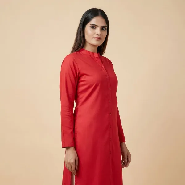 COLLAR_PINK_&_MUSTARD_STRAIGHT_KURTI