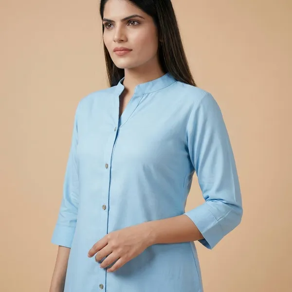 COLLAR_PINK_&_AQUA_BLUE_STRAIGHT_KURTI