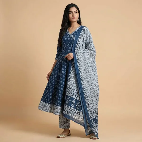 COSMOS_BLUE_GOWN_KURTA_SET
