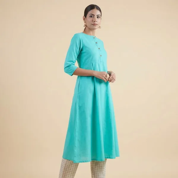 ZOYA_AQUA_BLUE_GOWN_SOLID_KURTI