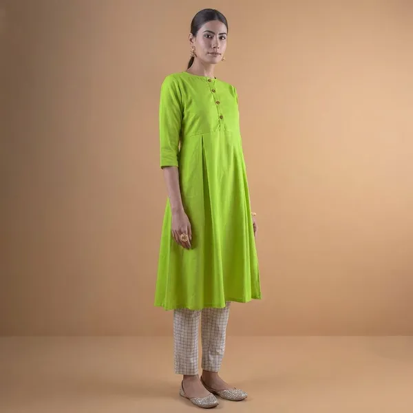 ZOYA_GREEN_GOWN_SOLID_KURTI