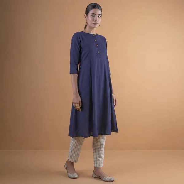 ZOYA_NAVY_BLUE_GOWN_SOLID_KURTI