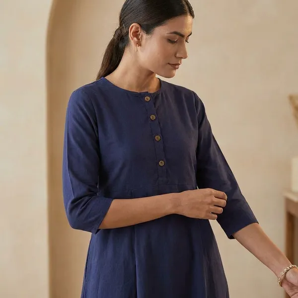 ZOYA_NAVY_BLUE_GOWN_SOLID_KURTI