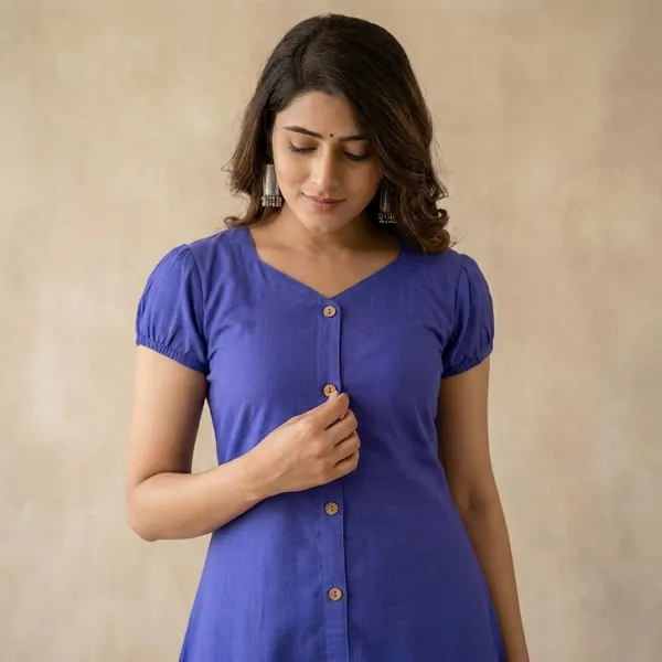 PUFFED__BLUE_&_AQUA_BLUE_GOWN_KURTI