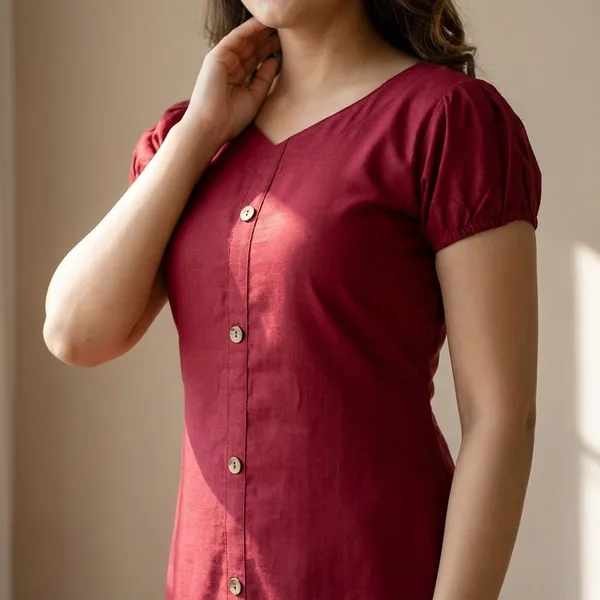 PUFFED_PINK_&_MAROON_GOWN_TYPE_KURTI_COMBO_2