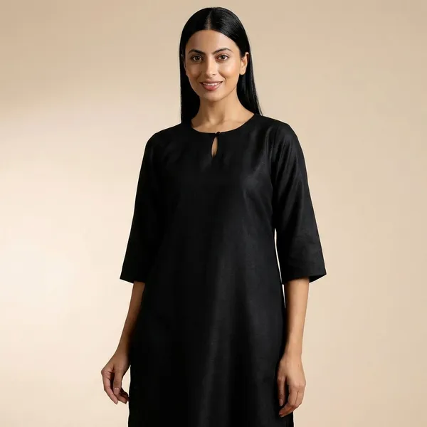 PETAL_MAROON&AQUABLUE&BLACK_SLEEVE_KURTI
