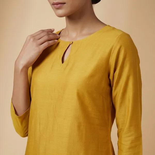 PETAL_PINK&MUSTARD&GREEN_PETAL_SLEEVE_KURTI